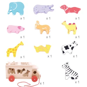 New Animal Shape Lorry Wooden Animal Toys | Wooden Push And Pull Along Toys
