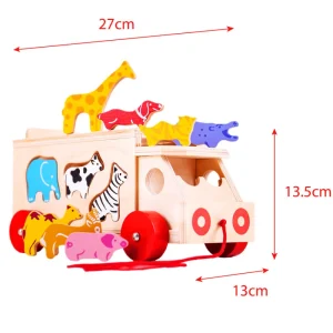 New Animal Shape Lorry Wooden Animal Toys | Wooden Push And Pull Along Toys