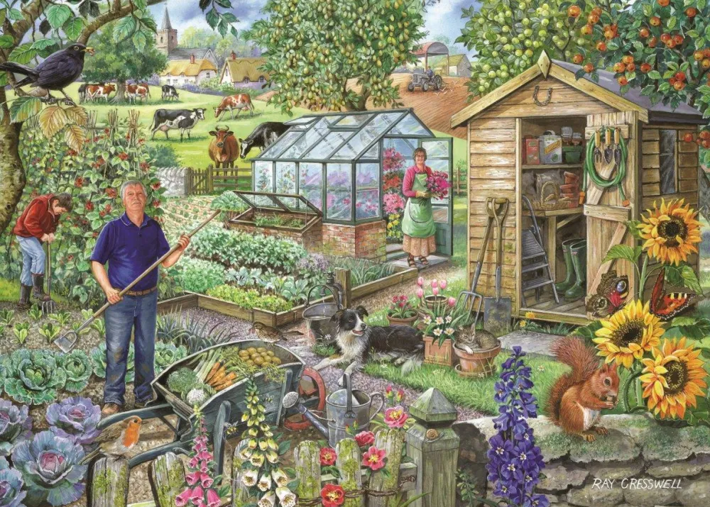 at_the_allotment__big__pi_0.webp Online At The Allotment – BIG 500 Piece Jigsaw Puzzle Children's Wooden Puzzles