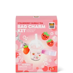 Fashion Bag Charm Kit – Strawberry Bubble Tea Kids Arts And Crafts Sets For Kids