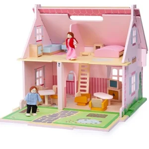 Hot Bigjigs Heritage Playset Blossom Cottage Wooden Doll’s Houses | Toys For 4 Year Olds