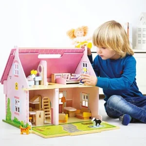 Hot Bigjigs Heritage Playset Blossom Cottage Wooden Doll’s Houses | Toys For 4 Year Olds