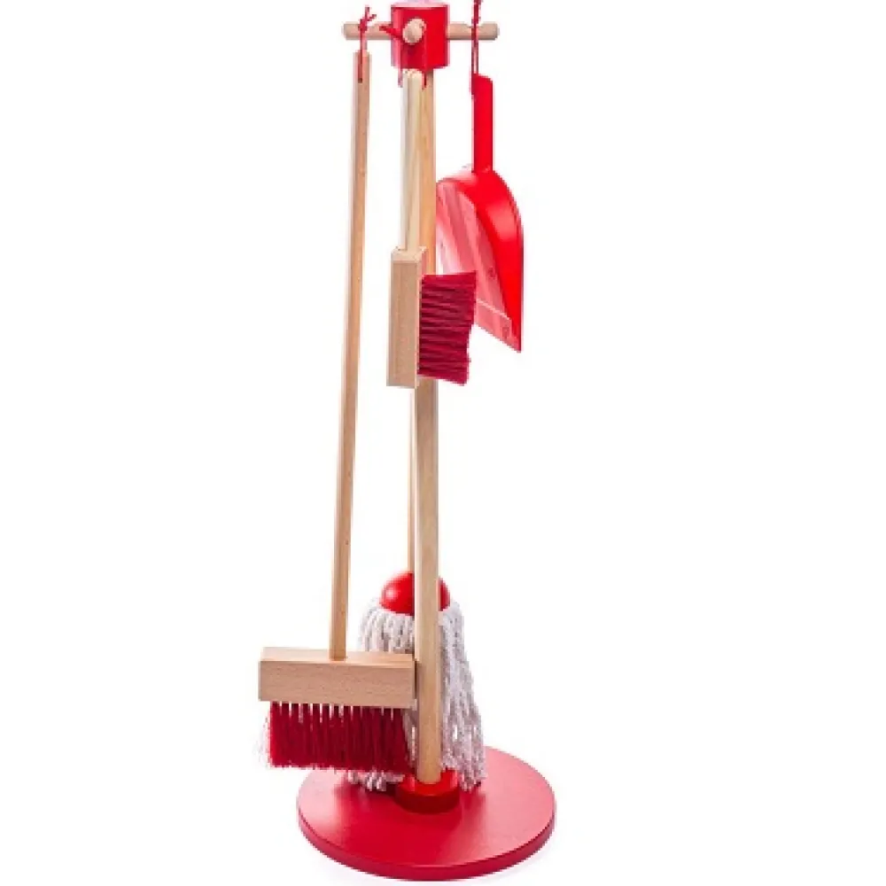 bigjigs_toy_cleaning_set__0.webp Clearance Bigjigs Toy Cleaning Set (Red) Play Shop Cook And Share | Pretend Play Kitchens