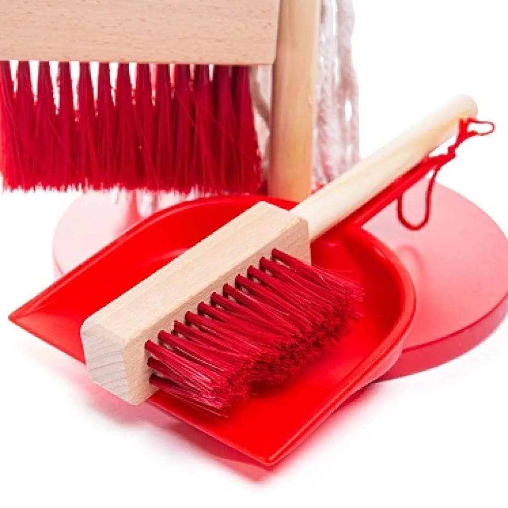 bigjigs_toy_cleaning_set__1.webp Clearance Bigjigs Toy Cleaning Set (Red) Play Shop Cook And Share | Pretend Play Kitchens