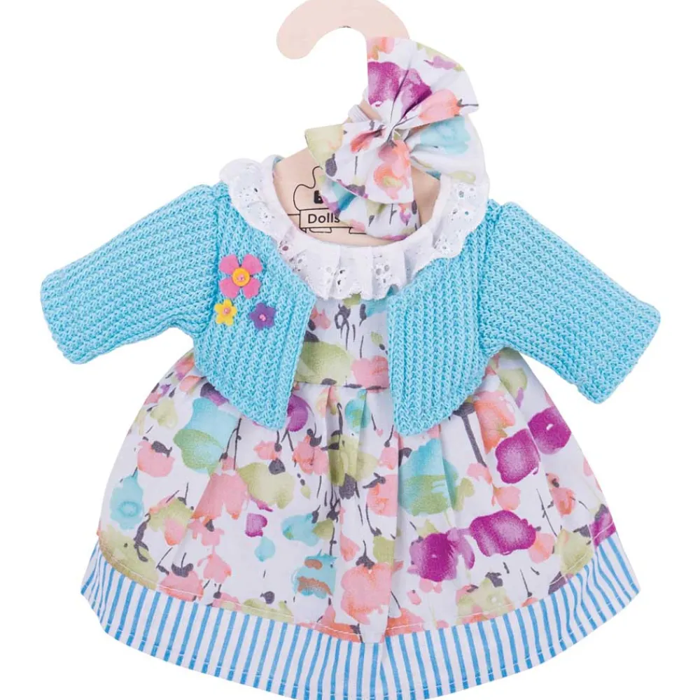 bigjigs_turquoise_cardiga_0.webp Online Bigjigs Turquoise Cardigan and Dress (for Size Medium Doll) Soft Rag Dolls