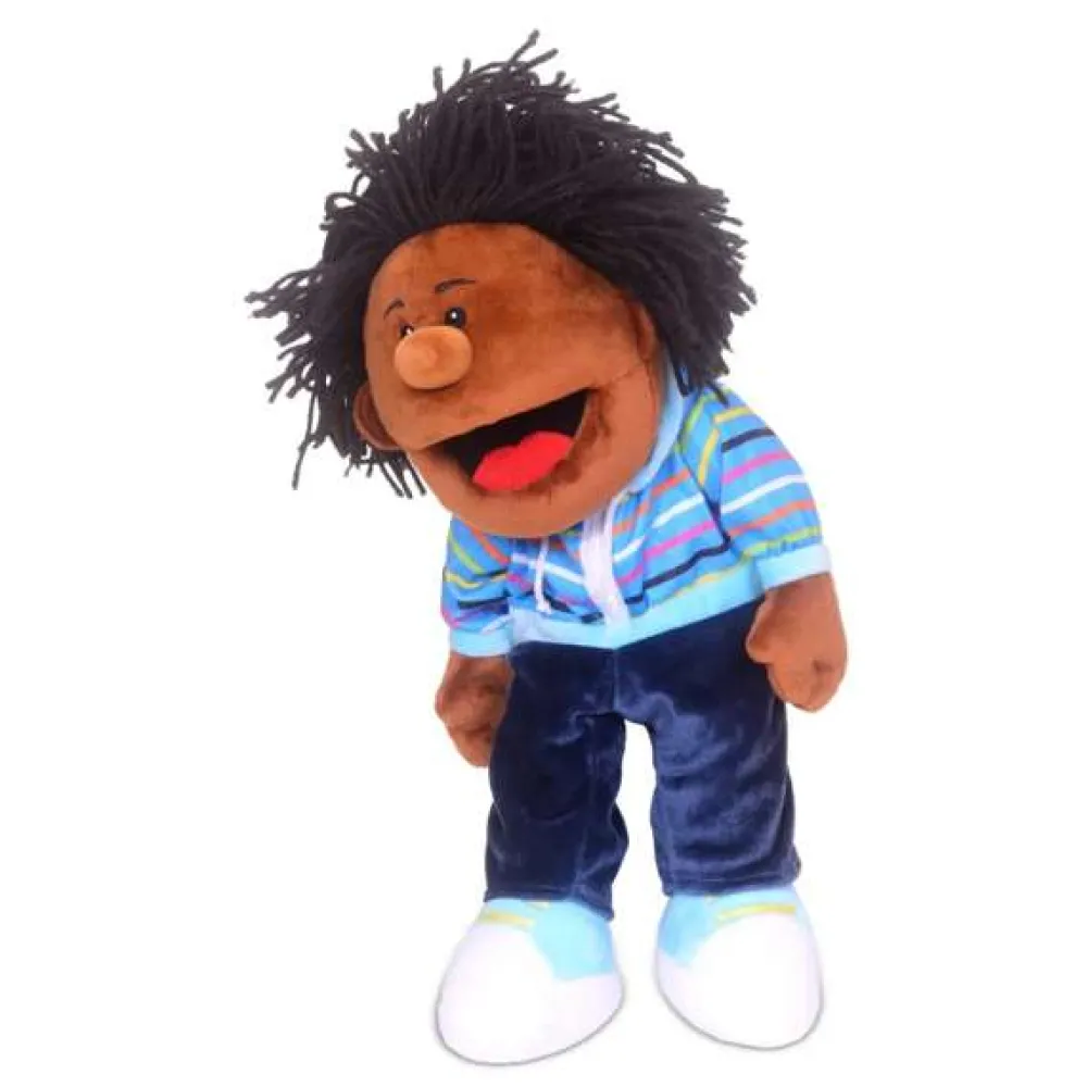 black_boy_moving_mouth_ha_0.webp Fashion Black Boy moving mouth Hand Puppet Puppet World