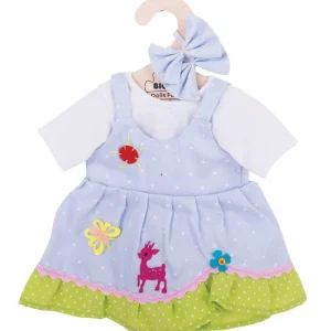 Outlet Blue Spotted Dress with Deer (for Size Large Dolls) Soft Rag Dolls | Soft Toys