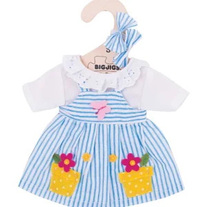 Discount Blue Striped Dress (for Size Small Doll) Soft Rag Dolls | Soft Toys