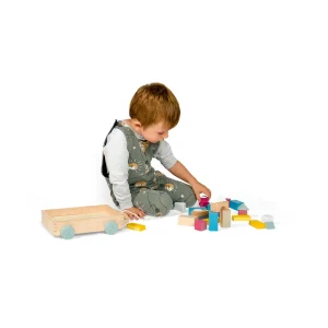 Clearance Brick Cart Wooden Push And Pull Along Toys | Building & Stacking Toys