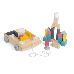 Clearance Brick Cart Wooden Push And Pull Along Toys | Building & Stacking Toys