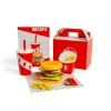 Hot Burger and Fries Set Wooden Toy Food Sets | Shopping Role Play