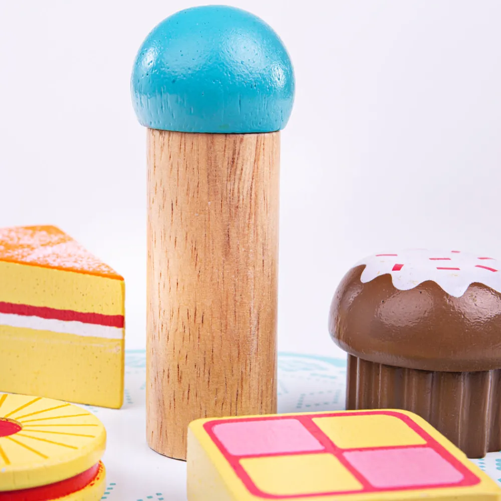 cake_stand_with__cakes_4.webp Fashion Cake stand with 9 Cakes Play Shop Cook And Share | Wooden Toy Food Sets