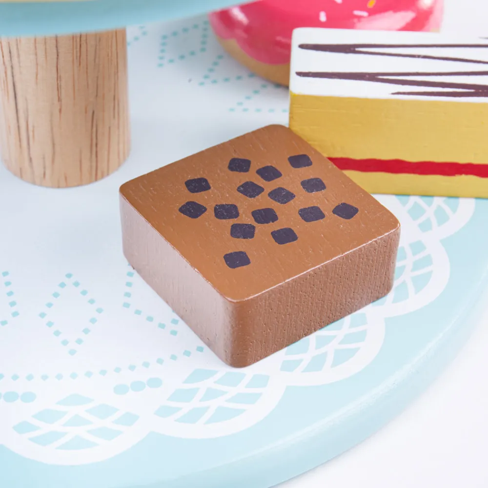 cake_stand_with__cakes_5.webp Fashion Cake stand with 9 Cakes Play Shop Cook And Share | Wooden Toy Food Sets