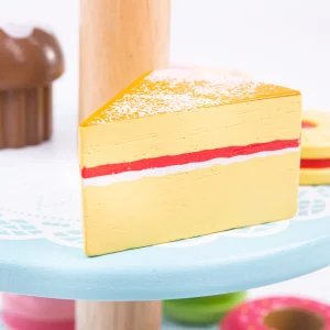 Fashion Cake stand with 9 Cakes Play Shop Cook And Share | Wooden Toy Food Sets