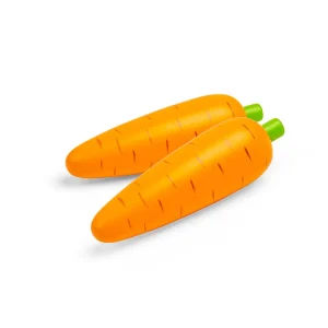 Fashion Carrot (Pack of 2) Play Shop Cook And Share | Wooden Toy Food Sets