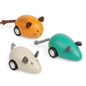 Hot Cat & Mouse Pull Backs – Orange Cat Traditional Wooden Toys | Wooden Push And Pull Along Toys