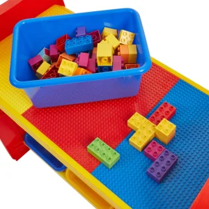 Outlet Children’s 6-Bin Storage Organiser Unit with Construction Tabletop Kids Kid’s Furniture