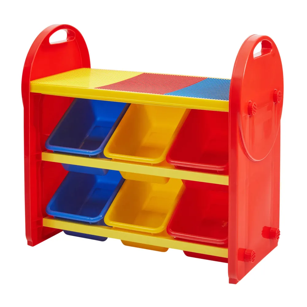 childrens_bin_storage_org_4.webp Outlet Children’s 6-Bin Storage Organiser Unit with Construction Tabletop Kids Kid’s Furniture