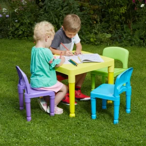 Hot Children’s Multicoloured Table and 4 Chairs Set Kids Kid’s Furniture
