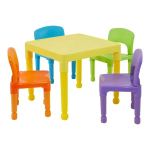 Hot Children’s Multicoloured Table and 4 Chairs Set Kids Kid’s Furniture