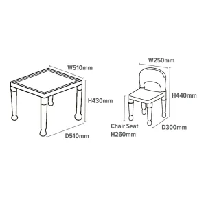 Hot Children’s Multicoloured Table and 4 Chairs Set Kids Kid’s Furniture