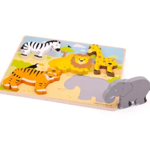 Clearance Chunky Lift Out Safari Puzzle Wooden Puzzles And Activity Toys | Children's Wooden Puzzles