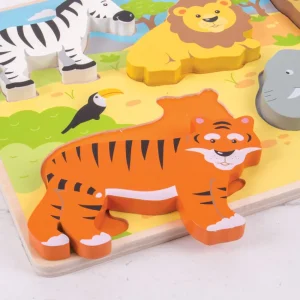 Clearance Chunky Lift Out Safari Puzzle Wooden Puzzles And Activity Toys | Children's Wooden Puzzles
