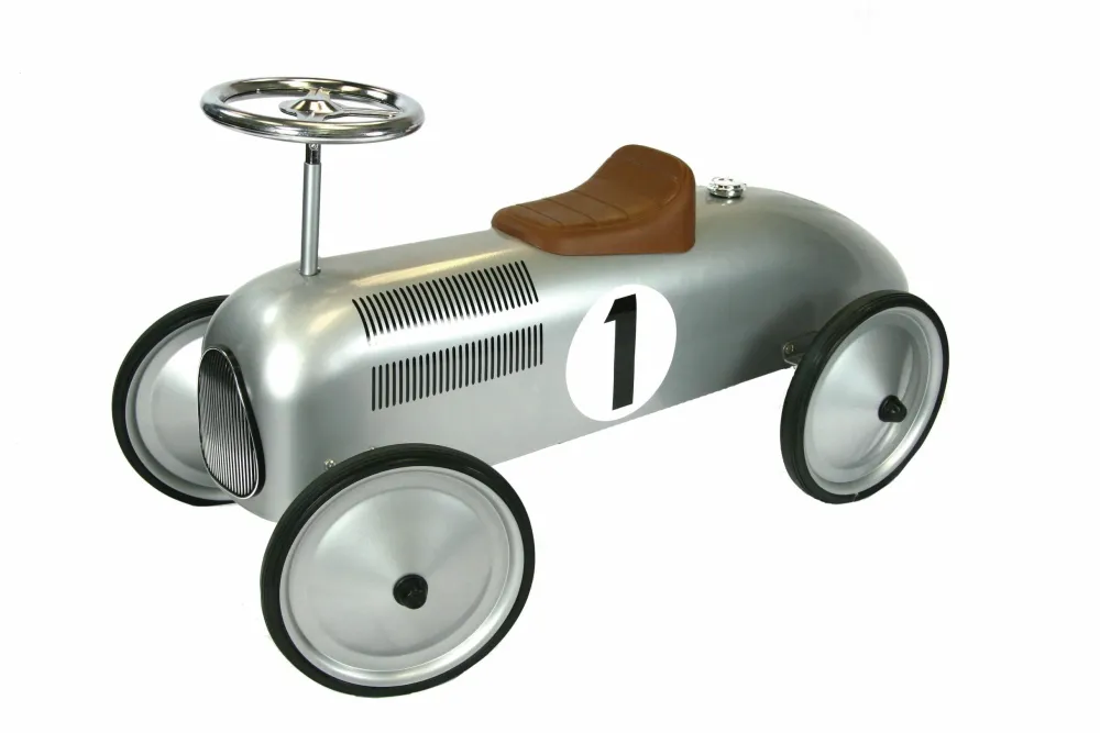 classic_racer_silver_0.webp New Classic Racer Silver Ride On Cars | Gifts For 3 Year Olds