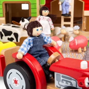 Outlet Cobblestone Farm Toy Bundle Wooden Animal Toys | Wooden Farm Sets & Animal Toys