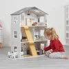Online Contemporary Dolls House with 18 Handcrafted Wood Furniture Accessories Wooden Doll’s Houses | Traditional Wooden Toys