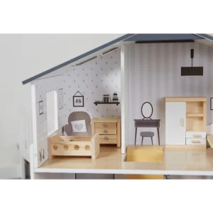 Online Contemporary Dolls House with 18 Handcrafted Wood Furniture Accessories Wooden Doll’s Houses | Traditional Wooden Toys