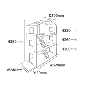 Online Contemporary Dolls House with 18 Handcrafted Wood Furniture Accessories Wooden Doll’s Houses | Traditional Wooden Toys