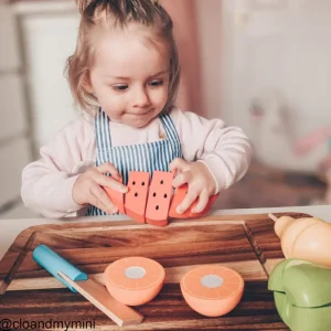 Outlet Cutting Fruit Chef Set Play Shop Cook And Share | Wooden Toy Food Sets