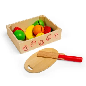 Clearance Cutting Fruit Crate Play Shop Cook And Share | Wooden Toy Food Sets