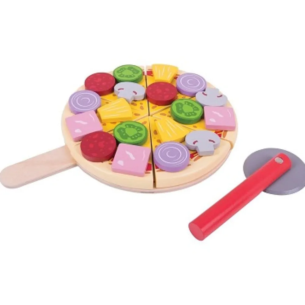 cutting_pizza_set_3.webp Discount Cutting Pizza Set Play Shop Cook And Share | Wooden Toy Food Sets