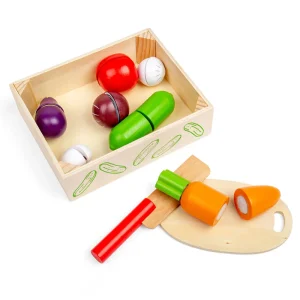 Clearance Cutting Veg Crate Play Shop Cook And Share | Wooden Toy Food Sets