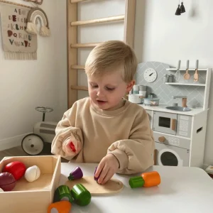 Clearance Cutting Veg Crate Play Shop Cook And Share | Wooden Toy Food Sets