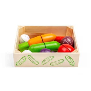 Clearance Cutting Veg Crate Play Shop Cook And Share | Wooden Toy Food Sets