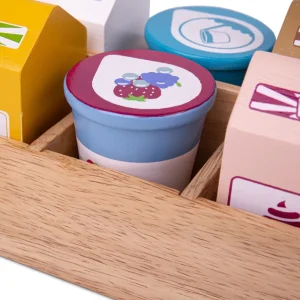 Outlet Dairy Delivery Set Play Shop Cook And Share | Wooden Toy Food Sets