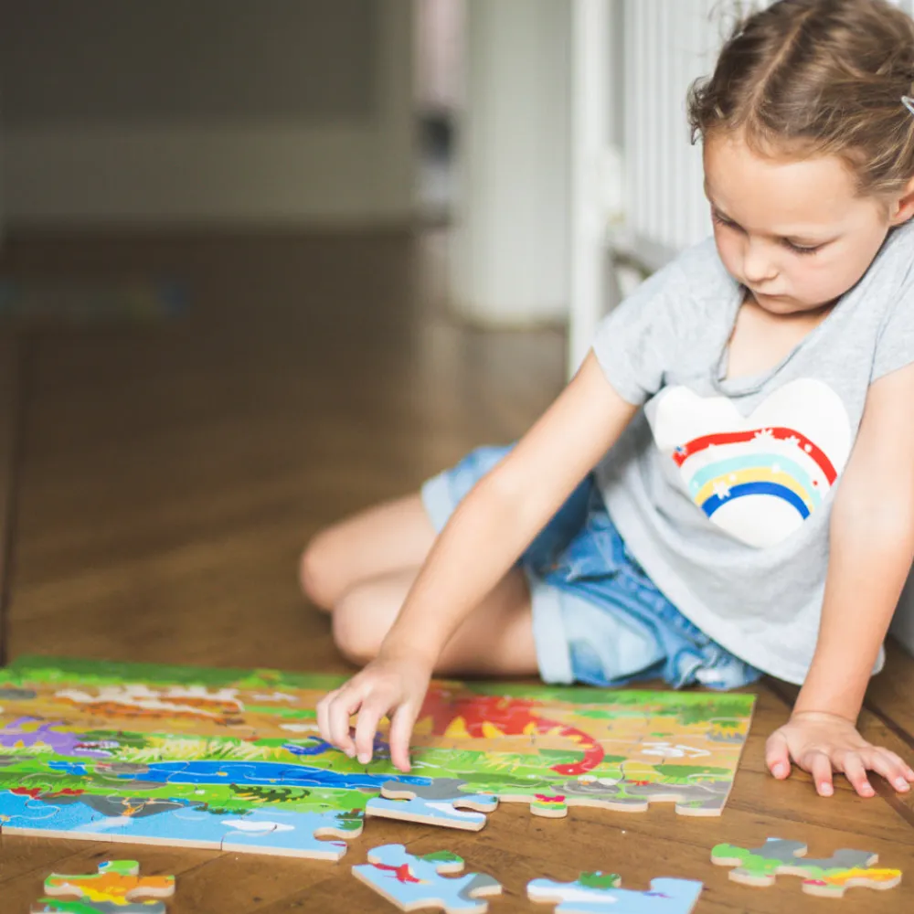 dawn_of_the_dinosaur_floo_5.webp Discount Dawn of the Dinosaur Floor Puzzle (48 piece) Wooden Puzzles And Activity Toys | Children's Wooden Puzzles