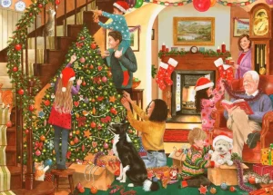 Hot Decorating The Tree – BIG 500 Piece Jigsaw Puzzle Children's Wooden Puzzles