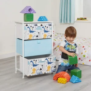 Fashion Dinosaur 3 Drawer Kids Storage Chest Kids Kid’s Furniture