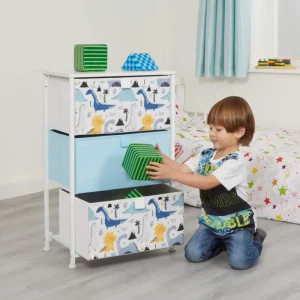 Fashion Dinosaur 3 Drawer Kids Storage Chest Kids Kid’s Furniture