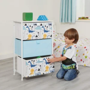 Fashion Dinosaur 3 Drawer Kids Storage Chest Kids Kid’s Furniture