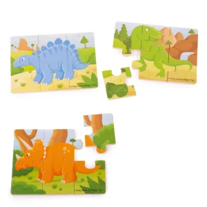 Outlet Dinosaur (6 Piece Puzzles) – 3 Puzzles Wooden Puzzles And Activity Toys | Children's Wooden Puzzles