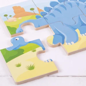 Outlet Dinosaur (6 Piece Puzzles) – 3 Puzzles Wooden Puzzles And Activity Toys | Children's Wooden Puzzles