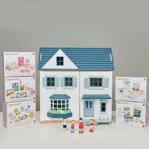 Fashion Dovetail Bundle (Dovetail House, Doll Family, 5 Room Sets) Kids Wooden Doll’s Houses | Kids Toy Bundles