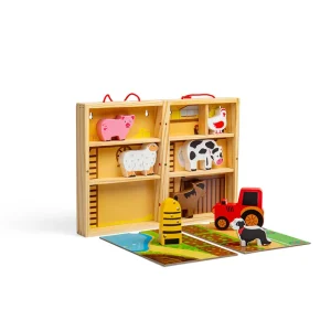 Clearance Farm Animal Playbox Wooden Farm Sets & Animal Toys