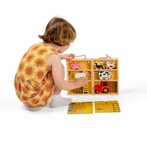 Clearance Farm Animal Playbox Wooden Farm Sets & Animal Toys