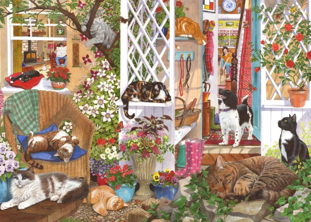 feline_fine___piece_jigsa_0.webp Fashion Feline Fine – 1000 Piece Jigsaw Puzzle Children's Wooden Puzzles